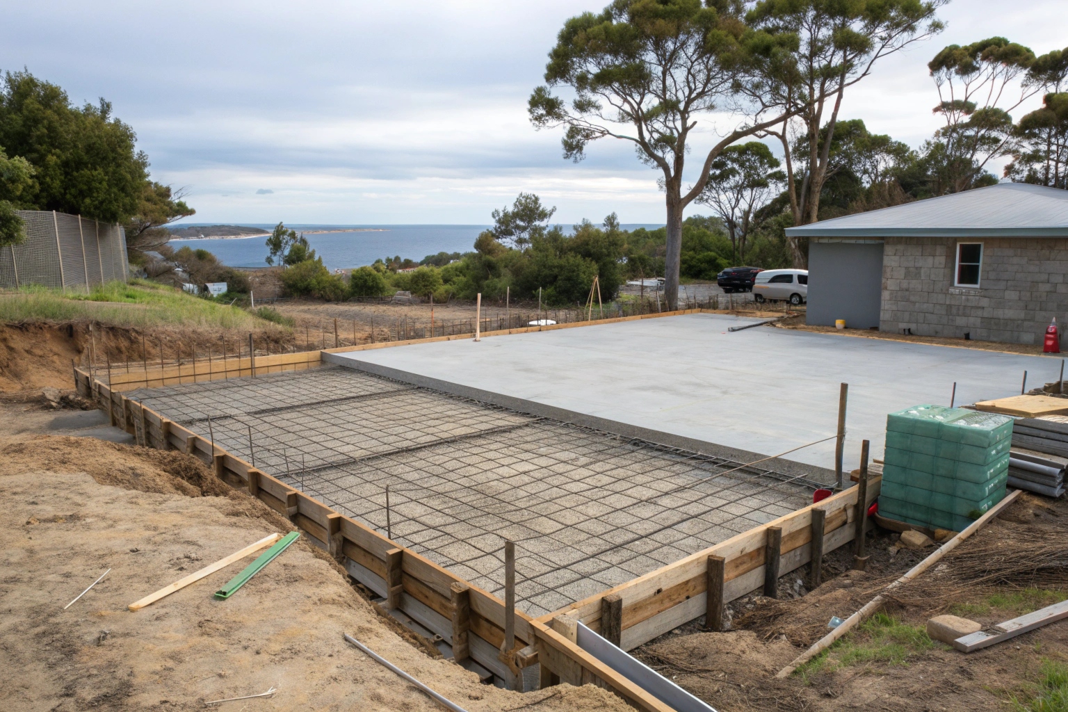 Reinforced concrete foundation Newcastle new home construction