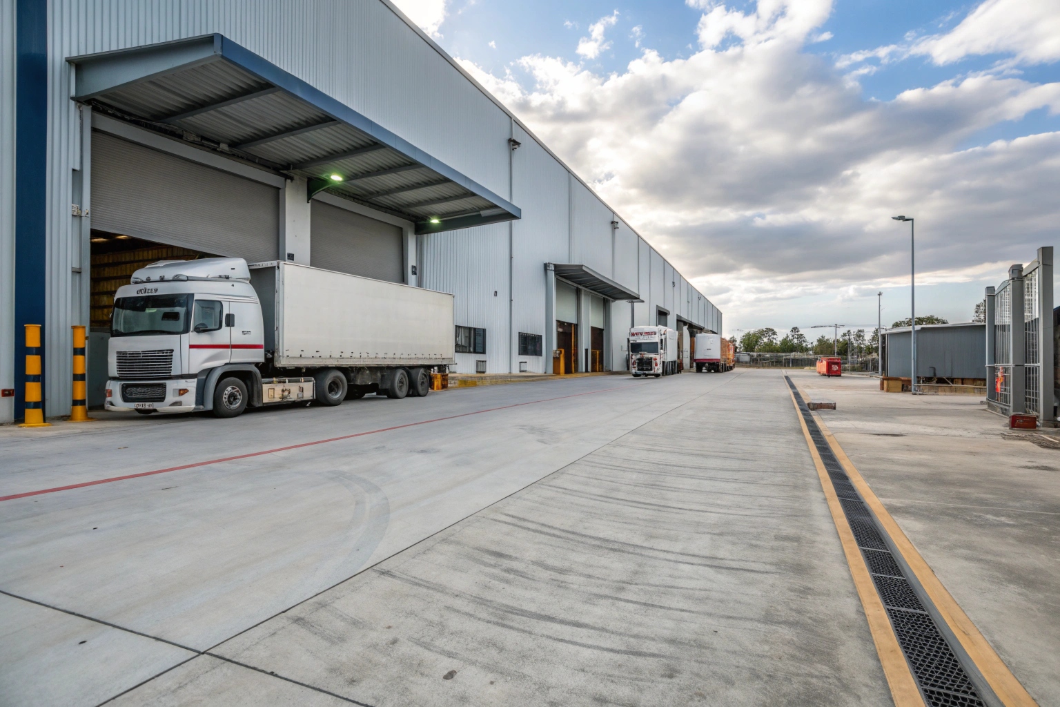 Commercial loading dock concrete Newcastle warehouse facility