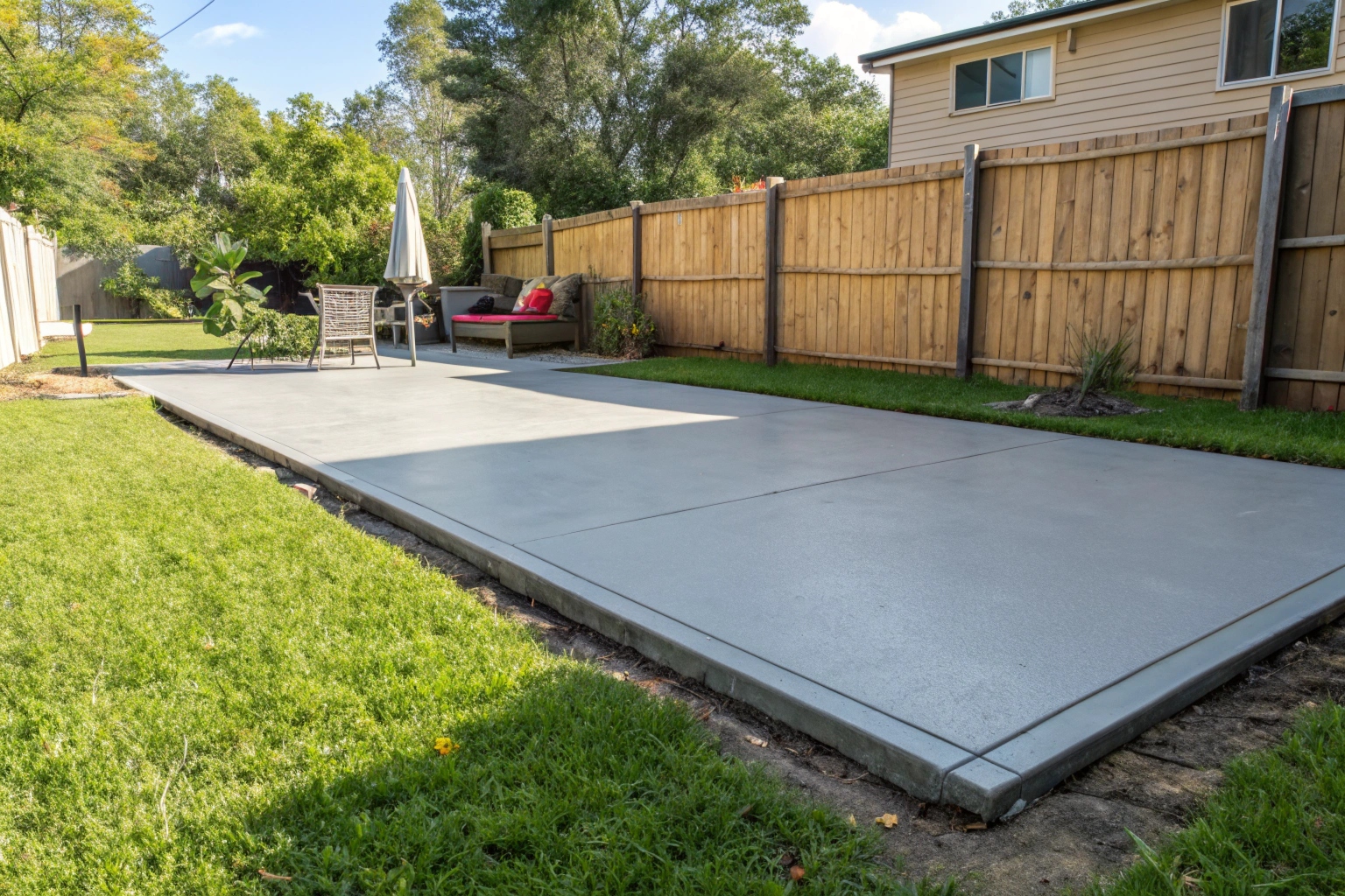 New concrete patio slab for Newcastle home outdoor area