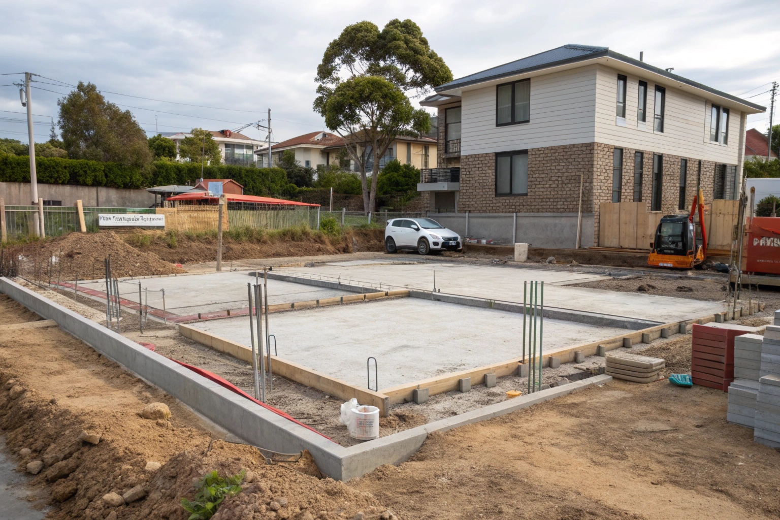 Building site prepared for house slab installation Newcastle